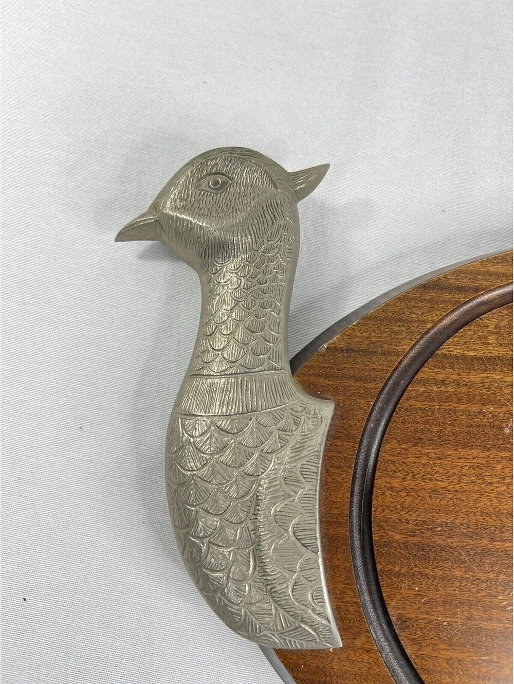 Vintage French Pheasant Wooden Cutting Board Decorative Serving Tray 10”x22”
